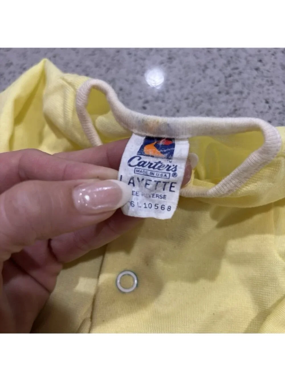 Vintage Carters  1970s Baby 6 Month Layette Yellow Nightgown Sleepwear Infant